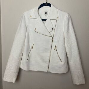 Anne Klein White Textured Blazer